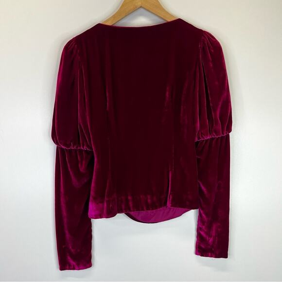 Cinq à Sept Theo Velvet Faux Wrap top pink - XS - Picture 8 of 11